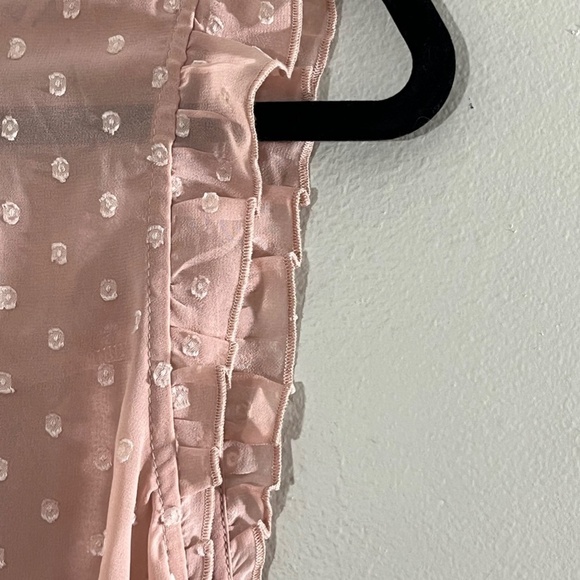 Torrid Top 14 Pink Chiffon Swiss Dot Tank Feminine Coquette Mature Ballerina 80s - Picture 8 of 15